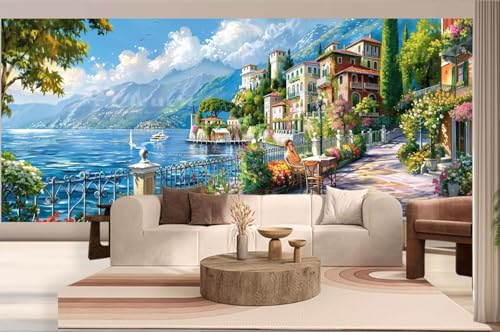 Diamond Painting Landschaft Malen Nach Zahlen Erwachsene Frankreich Diamant Painting Bilder Kinder, 5D DIY Crystal Arts Basteln Erwachsene Puzzle Bilder Kreativ, Home Deko Geschenke 50 x 110 cm h213 von Mahoxua