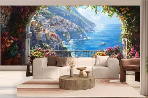 Diamond Painting Landschaft Malen Nach Zahlen Erwachsene Italien Diamant Painting Bilder Kinder, 5D DIY Crystal Arts Basteln Erwachsene Puzzle Bilder Kreativ Set, Home Deko Wohnzimmer 50 x 110 cm h271 von Mahoxua