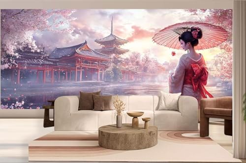 Diamond Painting Landschaft Malen Nach Zahlen Erwachsene Japanische Frau Diamant Painting Bilder Kinder, 5D DIY Crystal Arts Basteln Erwachsene Puzzle Bilder Kreativ Set, Home Deko 50 x 120 cm h259 von Mahoxua