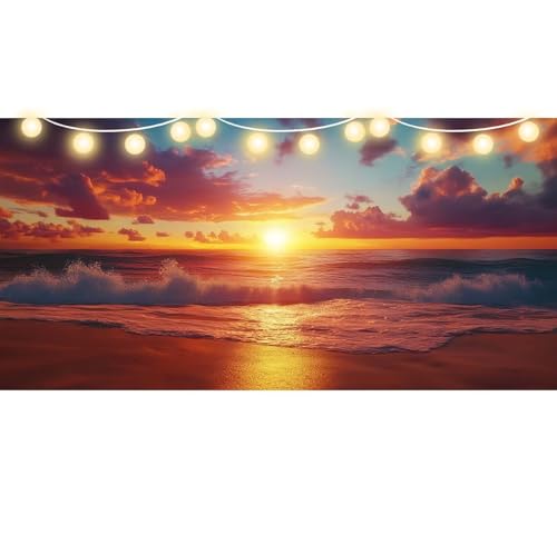 Diamond Painting Sonnenuntergang Malen Nach Zahlen Erwachsene Sandstrand Diamant Painting Bilder Kinder, 5D DIY Crystal Arts Basteln Erwachsene Puzzle Bilder Set, Home Deko Wohnzimmer 60 x 150 cm U328 von Mahoxua