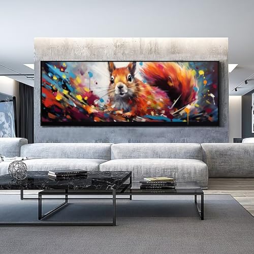 Diamond Painting Tier Eichhörnchen Diamond Painting Erwachsene, Groß xxl 210 X 70 cm, Malen Nach Zahlen Erwachsene, DIY Diamant Painting Bilder Kinder, 5D Diamant-Malset, Home Wanddekoration-133l von Mahoxua