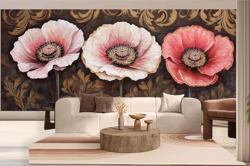 Diamond Painting Weinlese Malen Nach Zahlen Erwachsene Mohn Diamant Painting Bilder Kinder, 5D DIY Crystal Arts Basteln Erwachsene Puzzle Bilder Kreativ Set, Home Deko Frauen Geschenke 50x110 cm h319 von Mahoxua