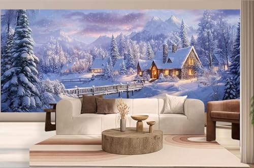 Diamond Painting Winter Diamond Painting Groß XXL (50 x 30 cm), Diamant Malerei Bilder Kinder DIY Malen Nach Zahlen Erwachsene Geschenke Set, Puzzle Stickerei Dimond Art für Wand Deko Landschaft h106 von Mahoxua