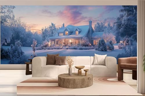 Diamond Painting Winter Diamond Painting Groß XXL (70x40 cm), 5D Diamant Malerei Bilder Kinder DIY Malen Nach Zahlen Erwachsene, Puzzle Stickerei Dimond Art für Zuhause Wand Deko Sonnenuntergang h110 von Mahoxua