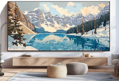 Diamond Painting Winterlandschaft Malen Nach Zahlen Erwachsene Berg Diamant Painting Bilder Kinder, 5D DIY Crystal Arts Basteln Erwachsene Kreativ Set, Home Deko Wohnzimmer Geschenke 30 x 60 cm U64 von Mahoxua