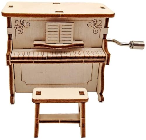 LNNW Spieluhr Spieluhr Holz Handkurbel DIY Pianoforte Form Spieluhr für Familie Freund Liebhaber von MaiBuL