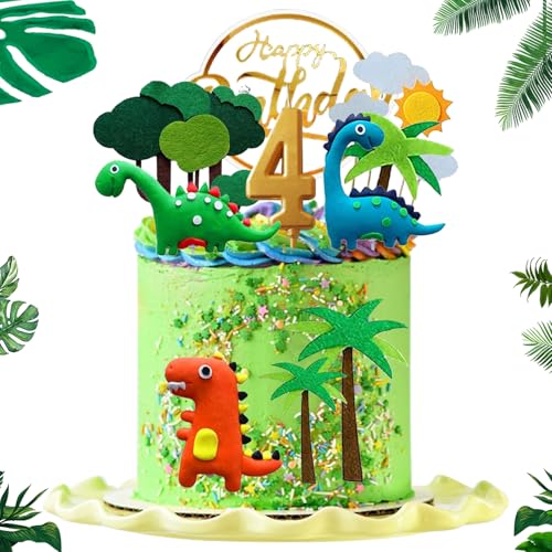 Dinosaurier Kuchen Deko, 14 Stück Kuchendeko Dinosaurier Set, Dinosaurier Party Kuchen Dekoration, Dschungel Tortendeko, Dinosaurier Cake Topper, Dinosaurier Tortendeko für Kinder Geburtstag von MaibaoteMbt