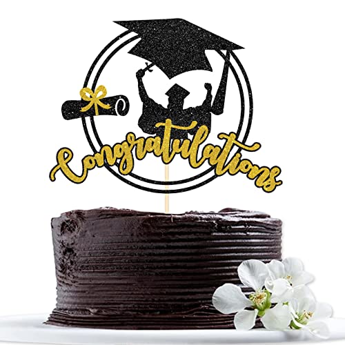 Abschlusskappe Glitzer Kuchenaufsatz – 2023 Grad Personalisierte Congrats Kuchendekoration – Herzlichen Glückwunsch – Klasse 2023 – Abschlussfeier Dekor von Maicaiffe