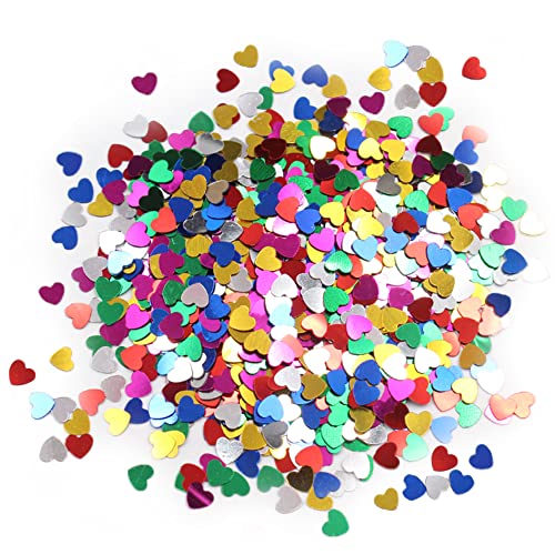 Tisch Konfetti Herz Paillette Metallic Glitter Konfetti Sparkle Folie Paillette Tisch Dekor für Ballon Tisch Kunst Handwerk Hochzeit Festival Party Zubehör DIY Dekoration 30G/1OZ, gemischte Farbe von Maigendoo