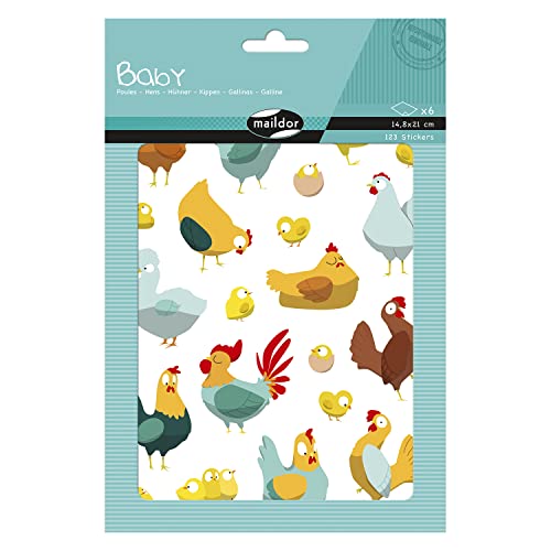 Maildor AE211C - Packung mit 6 Stickerbogen Baby, 14,8x21 cm, 123 Sticker, 1 Pack von Maildor