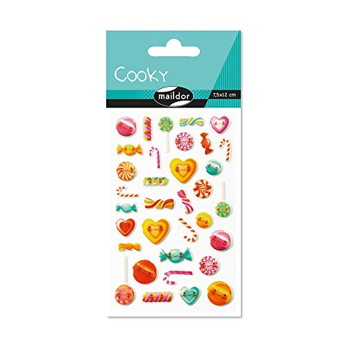 Maildor CY031O Packung mit Stickers Cooky 3D (1 Bogen, 7,5 x 12 cm, ideal zum Dekorieren, Sammeln oder Verschenken, Bonbons) 1 Pack von Maildor