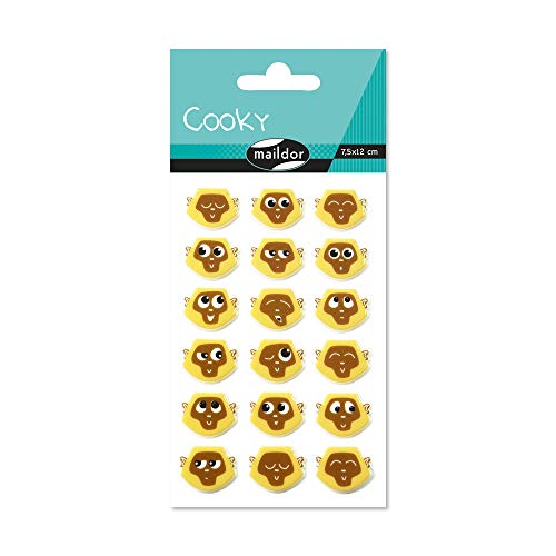 Maildor CY058O Packung mit Stickers Cooky 3D (1 Bogen, 7,5 x 12 cm, ideal zum Dekorieren, Sammeln oder Verschenken, Affen) 1 Pack von Maildor