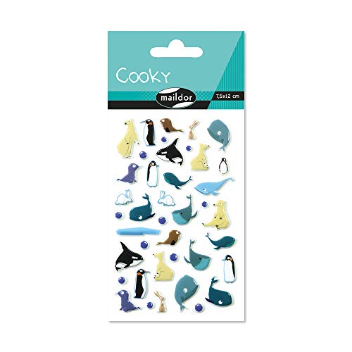 Maildor CY061O Packung mit Stickers Cooky 3D (1 Bogen, 7,5 x 12 cm, ideal zum Dekorieren, Sammeln oder Verschenken, Polartiere) 1 Pack,17.5 x 9.0 x 0.2 cm von Maildor