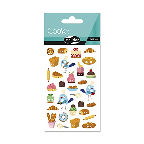 Maildor CY155Cpack – 3D Cooky – Set mit 10 Bögen 12 x 8 cm – 310 Aufkleber – Gebäck von Maildor