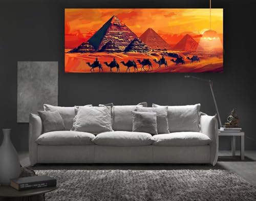 Diamond Painting Ägyptisch Diamant Painting Bilder Erwachsene, Vintage Diamond Painting Eckige Steine, DIY 5D Diamond Art Basteln Diamant Kunst Malerei Stickerei Set, Deko Wohnzimmer 300x100 cm fa112 von Mailielie