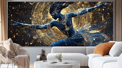 Diamond Painting Ägyptischer Gott Diamant Painting Bilder Mysterium Malen nach Zahlen Erwachsene, DIY Diamond Painting Zubehör 5D Diamant Kunst Malerei Stickerei Set, Deko Wohnzimmer 200 x 100 cm ll10 von Mailielie