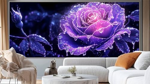 Diamond Painting Abstrakt Diamant Painting Bilder Blume Malen nach Zahlen Erwachsene,DIY Diamond Painting Zubehör 5D Diamond Art Basteln Diamant Kunst Malerei Stickerei Set,Home Dekor 100 x 50 cm ll32 von Mailielie