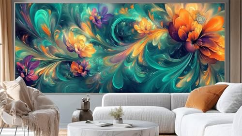 Diamond Painting Abstrakt Diamant Painting Bilder Blume Malen nach Zahlen Erwachsene,DIY Diamond Painting Zubehör 5D Diamond Art Basteln Diamant Kunst Malerei Stickerei Set,Home Dekor 100 x 50 cm ll40 von Mailielie