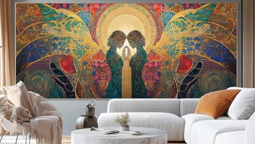 Diamond Painting Abstrakt Diamant Painting Bilder Ehepaar Malen nach Zahlen Erwachsene,DIY Diamond Painting Zubehör 5D Diamond Art Basteln Diamant Kunst Malerei Stickerei Set,Home Dekor 150x60 cm ll48 von Mailielie