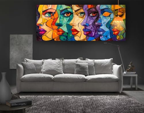 Diamond Painting Abstrakt Diamant Painting Bilder Erwachsene, Gesicht Diamond Painting Eckige Steine, DIY 5D Diamond Art Basteln Diamant Kunst Malerei Stickerei Set, Deko Wohnzimmer 120 x 60 cm fa48 von Mailielie