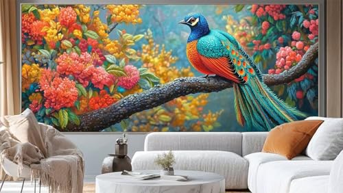 Diamond Painting Abstrakt Diamant Painting Bilder Vogel Malen nach Zahlen Erwachsene,DIY Diamond Painting Zubehör 5D Diamond Art Basteln Diamant Kunst Malerei Stickerei Set,Home Dekor 140 x 70 cm ll44 von Mailielie