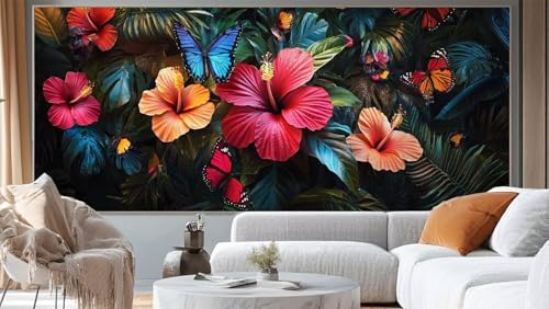 Diamond Painting Abstrakt Diamond Painting Groß XXL 100 x 50 cm,5D Diamant Painting Bilder Blume Malen Nach Zahlen Erwachsene Crystal Strass Stickerei Malerei Kit,Home Decor Geschenk für Mädchen ll35 von Mailielie