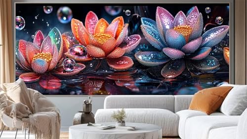 Diamond Painting Abstrakt Diamond Painting Groß XXL 100 x 50 cm,5D Diamant Painting Bilder Blume Malen Nach Zahlen Erwachsene Crystal Strass Stickerei Malerei Kit,Home Decor Geschenk für Mädchen ll37 von Mailielie