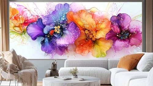 Diamond Painting Abstrakt Diamond Painting Groß XXL 100 x 50 cm,5D Diamant Painting Bilder Blume Malen Nach Zahlen Erwachsene Crystal Strass Stickerei Malerei Kit,Home Decor Geschenk für Mädchen ll41 von Mailielie