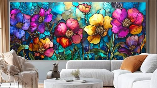 Diamond Painting Abstrakt Diamond Painting Groß XXL 100 x 50 cm,5D Diamant Painting Bilder Blume Malen Nach Zahlen Erwachsene Crystal Strass Stickerei Malerei Kit,Home Decor Geschenk für Mädchen ll33 von Mailielie