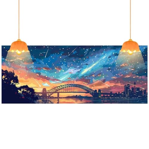 Diamond Painting Anime Diamant Painting Bilder Erwachsene, Landschaft Diamond Painting Runde Steine, DIY 5D Diamond Art Basteln Diamant Kunst Malerei Stickerei Set, Deko Wohnzimmer 140 x 70 cm fa424 von Mailielie