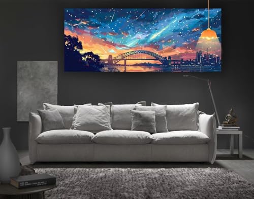 Diamond Painting Anime Diamond Painting XXL 120 x 60 cm, 5D Diamant Painting Bilder New York Malen Nach Zahlen Erwachsene Crystal Strass Stickerei Malerei Kit, Home Decor, Geschenk für Mädchen fa123 von Mailielie