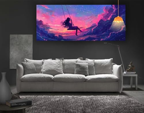 Diamond Painting Anime Diamond Painting XXL 150 x 60 cm, 5D Diamant Painting Bilder Japanischer Stil Malen Nach Zahlen Erwachsene Crystal Stickerei Malerei Kit, Home Decor Geschenk für Mädchen fa57 von Mailielie