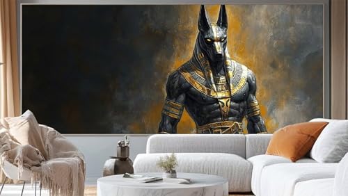 Diamond Painting Anubis Diamant Painting Bilder Ägypten Malen nach Zahlen Erwachsene,DIY Diamond Painting Zubehör 5D Diamond Art Basteln Diamant Kunst Malerei Stickerei Set,Home Dekor 180 x 90 cm ll2 von Mailielie