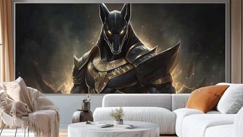 Diamond Painting Anubis Diamond Painting Groß XXL 100 x 50 cm, 5D Diamant Painting Bilder Ägypten Malen Nach Zahlen Erwachsene Crystal Strass Stickerei Malerei Kit, Home Decor Geschenk für Mädchen ll3 von Mailielie