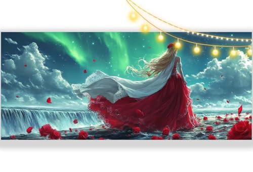 Diamond Painting Aurora Diamant Painting Bilder Prinzessin Malen nach Zahlen Erwachsene,DIY 5D Diamond Painting Zubehör Mädchen Basteln Diamant Kunst Malerei Stickerei Set,Home Dekor 60 x 30 cm ll422 von Mailielie