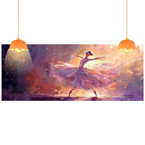 Diamond Painting Ballett Diamant Painting Bilder Erwachsene,Dame Diamond Painting Runde Steine,DIY Diamond Painting Zubehör 5D Diamond Art Diamant Malerei Stickerei,Deko Wohnzimmer 140 x 70 cm fa334 von Mailielie