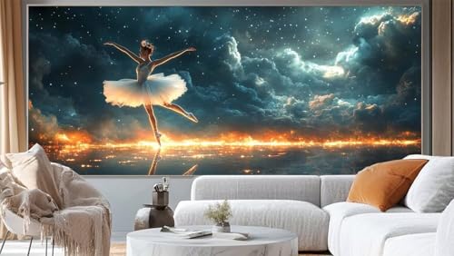 Diamond Painting Ballett Diamond Painting Groß XXL 120 x 60 cm, 5D Diamant Painting Bilder Dame Malen Nach Zahlen Erwachsene Crystal Strass Stickerei Malerei Kit, Home Decor Geschenk für Mädchen ll13 von Mailielie