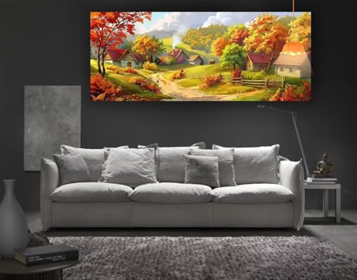 Diamond Painting Bauernhof Diamond Painting XXL 100 x 50 cm,5D Diamant Painting Bilder Landschaft Malen Nach Zahlen Erwachsene Crystal Strass Stickerei Malerei Kit,Home Decor Geschenk für Mädchen fa85 von Mailielie