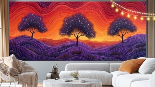 Diamond Painting Baum Diamant Painting Bilder Fantasie Malen nach Zahlen Erwachsene Kinder, 5D DIY Diamond Art Bilder Basteln Diamant Kunst Malerei Stickerei Set, Deko Wohnzimmer Zuhause 60x30 cm m192 von Mailielie