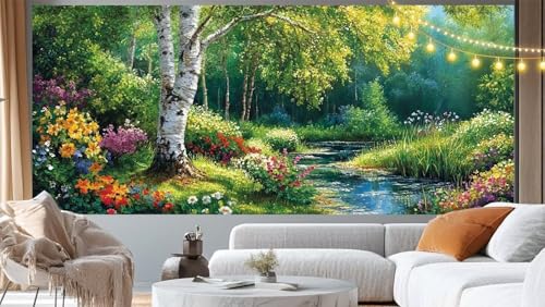 Diamond Painting Baum Diamant Painting Bilder Wald Malen nach Zahlen Erwachsene Kinder, 5D DIY Diamond Art Bilder Basteln Diamant Kunst Malerei Stickerei Set, Deko Wohnzimmer Zuhause 70x40 cm m190 von Mailielie