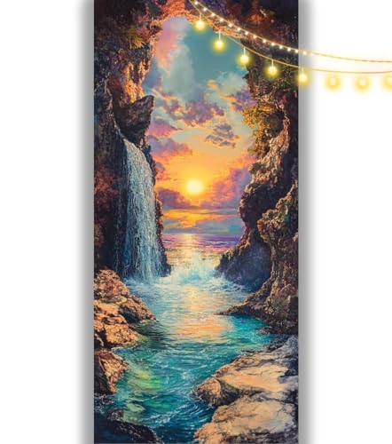 Diamond Painting Berg Diamant Painting Bilder Sonnenuntergang Malen nach Zahlen Erwachsene, DIY 5D Diamond Art Mädchen Basteln Diamant Kunst Malerei Stickerei Set, Deko Wohnzimmer 180 x 90 cm ll1076 von Mailielie