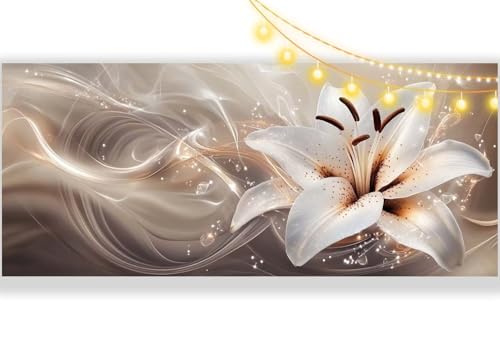 Diamond Painting Blume Diamant Painting Bilder Abstrakt Malen nach Zahlen Erwachsene,DIY Diamond Painting Zubehör 5D Diamond Art Basteln Diamant Kunst Malerei Stickerei Set,Home Dekor 100x50 cm ll350 von Mailielie