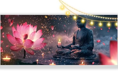 Diamond Painting Blume Diamond Painting Groß XXL 100 x 50 cm, 5D Diamant Painting Bilder Buddha Malen Nach Zahlen Erwachsene Crystal Strass Stickerei Malerei Kit, Home Decor Geschenk für Mädchen ll359 von Mailielie