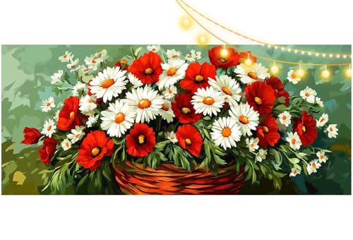 Diamond Painting Blume Diamond Painting Groß XXL 70 X 40 cm, 5D Diamant Painting Bilder Pflanze Malen Nach Zahlen Erwachsene Basteln Crystal Strass Stickerei Malerei Kit, Home Decor Geschenk m727 von Mailielie