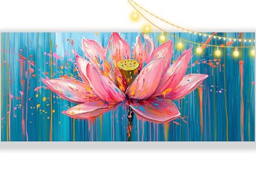 Diamond Painting Blume Diamond Painting Groß XXL 70 x 40 cm, 5D Diamant Painting Bilder Lotus Malen Nach Zahlen Erwachsene Crystal Strass Stickerei Malerei Kit, Home Decor Geschenk für Mädchen ll367 von Mailielie