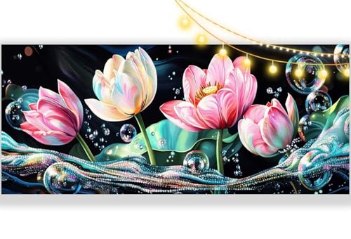 Diamond Painting Blume Diamond Painting Groß XXL 90 x 40 cm, 5D Diamant Painting Bilder Tulpe Malen Nach Zahlen Erwachsene Crystal Strass Stickerei Malerei Kit, Home Decor Geschenk für Mädchen ll401 von Mailielie