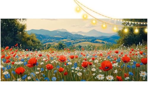 Diamond Painting Blume Diamond Painting Groß XXL 90x40 cm, 5D Diamant Painting Bilder Mohn Malen Nach Zahlen Erwachsene Basteln Crystal Art Stickerei Malerei Kit, Home Decor Geschenk für Mädchen m733 von Mailielie