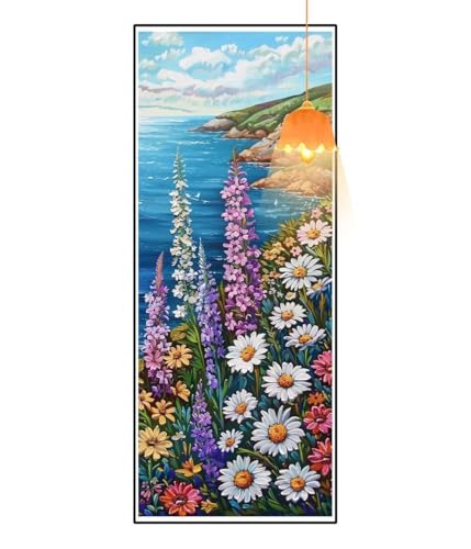 Diamond Painting Blume Diamond Painting XXL 80x220 cm, 5D Diamant Painting Bilder Seestück Malen Nach Zahlen Erwachsene Crystal Strass Stickerei Malerei Kit, Home Decor, Geschenk für Mädchen fa831 von Mailielie