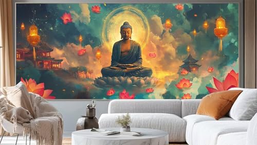 Diamond Painting Buddha Diamond Painting Groß XXL 100 x 50 cm,5D Diamant Painting Bilder Märchenland Malen Nach Zahlen Erwachsene Crystal Strass Stickerei Malerei,Home Decor Geschenk für Mädchen ll213 von Mailielie