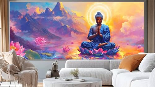 Diamond Painting Buddha Diamond Painting Groß XXL 120 x 60 cm, 5D Diamant Painting Bilder Berg Malen Nach Zahlen Erwachsene Crystal Strass Stickerei Malerei Kit, Home Decor Geschenk für Mädchen ll205 von Mailielie